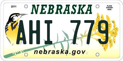NE license plate AHI779