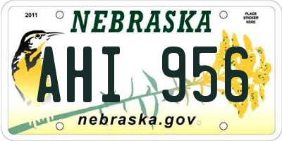 NE license plate AHI956