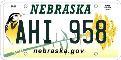NE license plate AHI958