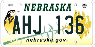 NE license plate AHJ136