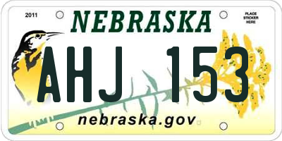 NE license plate AHJ153