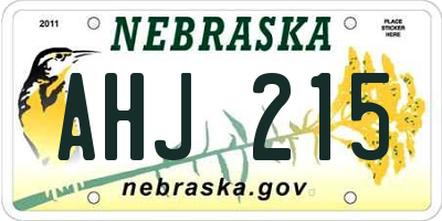 NE license plate AHJ215