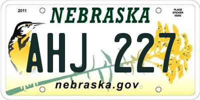 NE license plate AHJ227