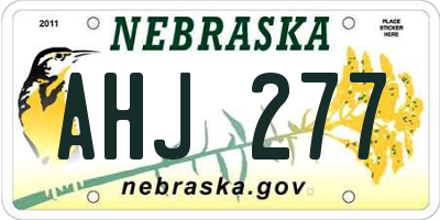 NE license plate AHJ277