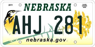NE license plate AHJ281