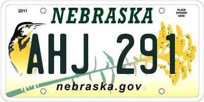 NE license plate AHJ291