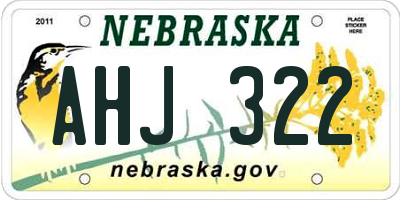 NE license plate AHJ322