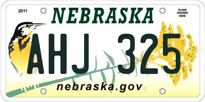 NE license plate AHJ325