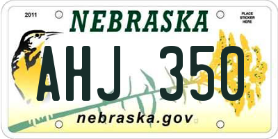 NE license plate AHJ350