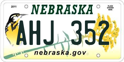 NE license plate AHJ352
