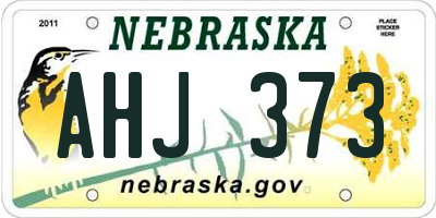 NE license plate AHJ373