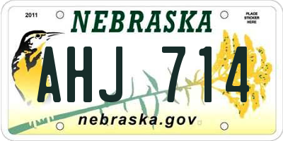 NE license plate AHJ714