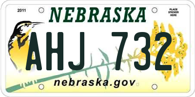 NE license plate AHJ732