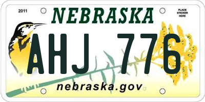 NE license plate AHJ776