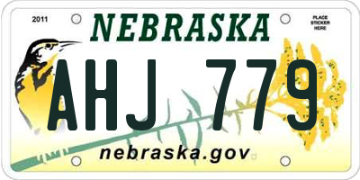 NE license plate AHJ779