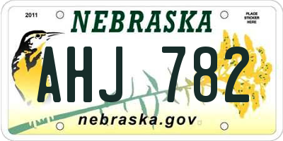 NE license plate AHJ782