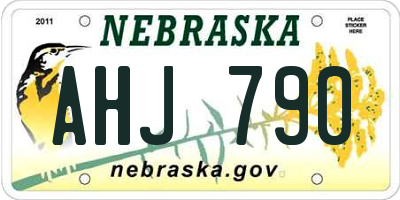 NE license plate AHJ790