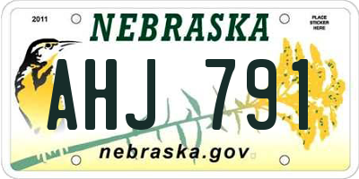 NE license plate AHJ791