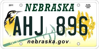 NE license plate AHJ896