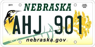 NE license plate AHJ901