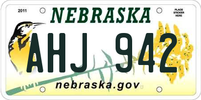 NE license plate AHJ942