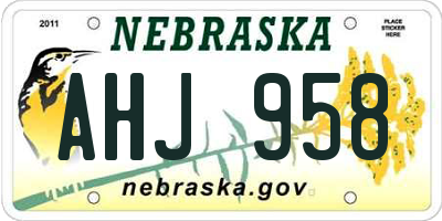 NE license plate AHJ958
