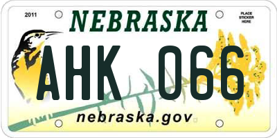 NE license plate AHK066