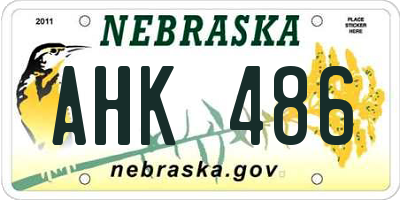 NE license plate AHK486