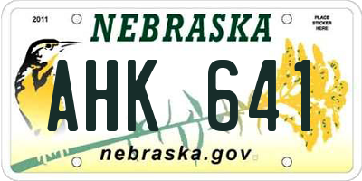 NE license plate AHK641