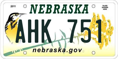 NE license plate AHK751