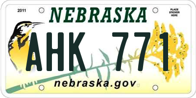 NE license plate AHK771