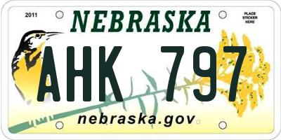 NE license plate AHK797