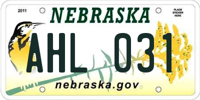 NE license plate AHL031