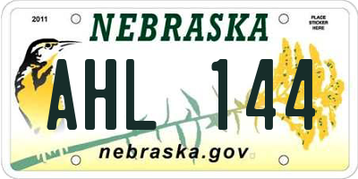 NE license plate AHL144