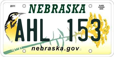 NE license plate AHL153