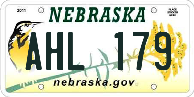 NE license plate AHL179