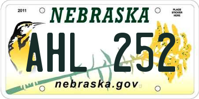 NE license plate AHL252