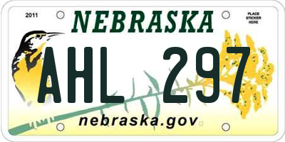 NE license plate AHL297