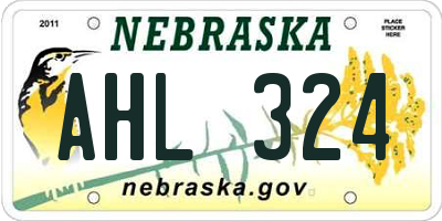 NE license plate AHL324