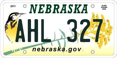 NE license plate AHL327