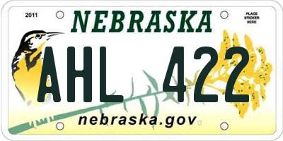NE license plate AHL422