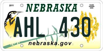NE license plate AHL430