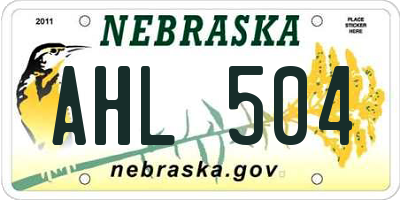 NE license plate AHL504