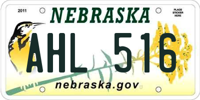 NE license plate AHL516