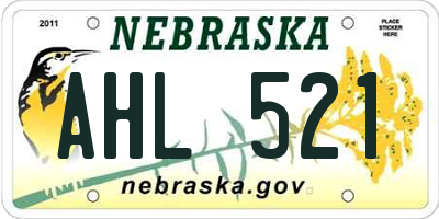 NE license plate AHL521