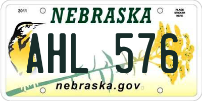 NE license plate AHL576