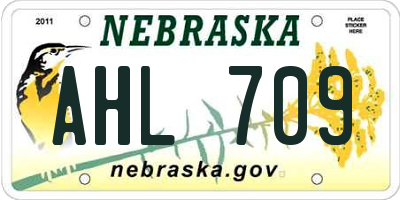 NE license plate AHL709