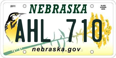 NE license plate AHL710
