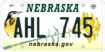 NE license plate AHL745