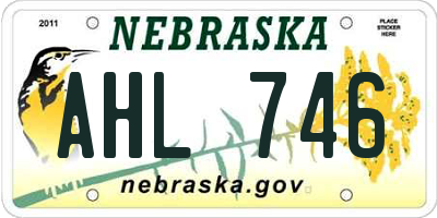 NE license plate AHL746